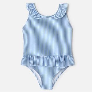 Jacadi Baby Girl Blue & White Striped Swimsuit - Size 18M